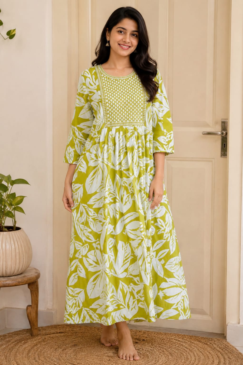 XL-Size Anarkali Midi Kurti – Elegant Everyday|Soft Rayon Kurti