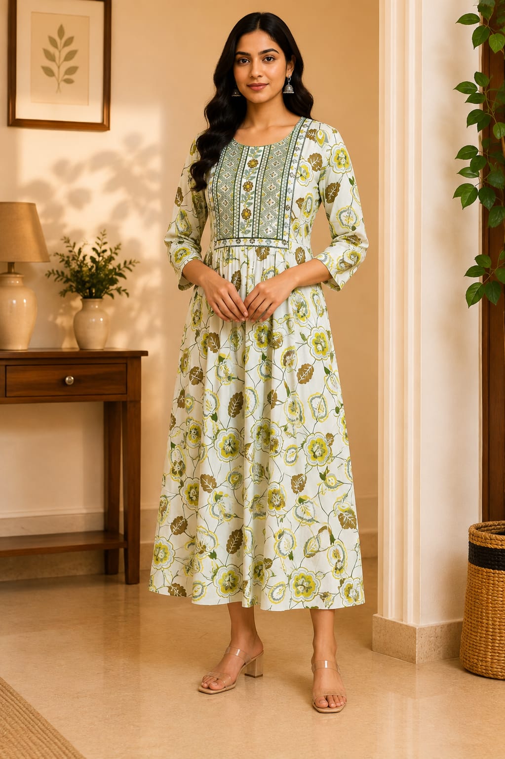 2XL-Size Anarkali Midi Kurti – Elegant Everyday|Soft Rayon Kurti